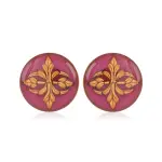 Wine Sebka Cufflinks | Moorish-Inspired Enameled Cufflinks | Jaipurio